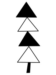 Fototapeta premium Single hand drawn new year fir tree. Doodle illustration for patterns, winter greeting cards, posters, stickers and seasonal desing. Vector stock illustration.