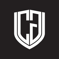 CG Logo monogram with emblem shield design isolated on black background