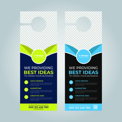 Corporate Business Door Hanger Layout design template