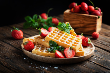 Homemade sweet waffle