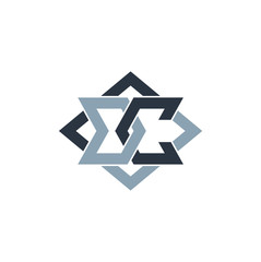 concept of the letters D, C for sports and automotive