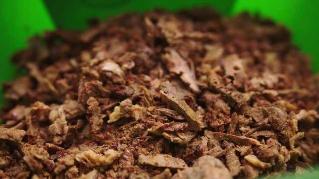 Propolis, closeup of the bee product.  Propolis granules, natural antibiotic.