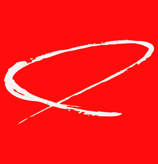 Variation of handwritten White brush circle