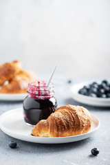 croissant and blueberry jam