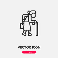old woman icon vector sign symbol