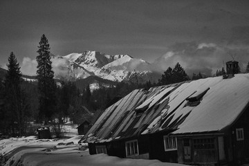 Black and white photo Slovakia High Tatras, Ždiar