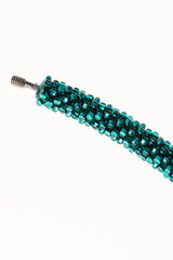 Jewelry made of Japanese pearls. beaded necklace. set of beads.Swarovski stones. emerald color. emerald beads