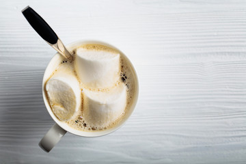 Hot chocolate and marshmallow.