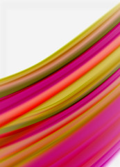 Wave lines abstract background, smooth silk design with rainbow style colors. Liquid fluid color waves. Vector Illustration