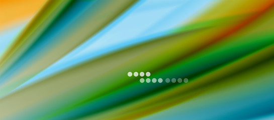 Wave lines abstract background, smooth silk design with rainbow style colors. Liquid fluid color waves. Vector Illustration