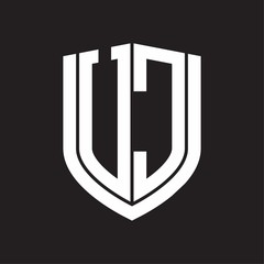 UC Logo monogram with emblem shield design isolated on black background