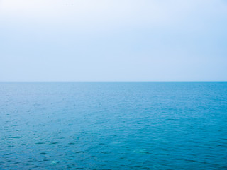 Fototapeta premium Calm Sea Ocean And Blue Sky Background. High resolution