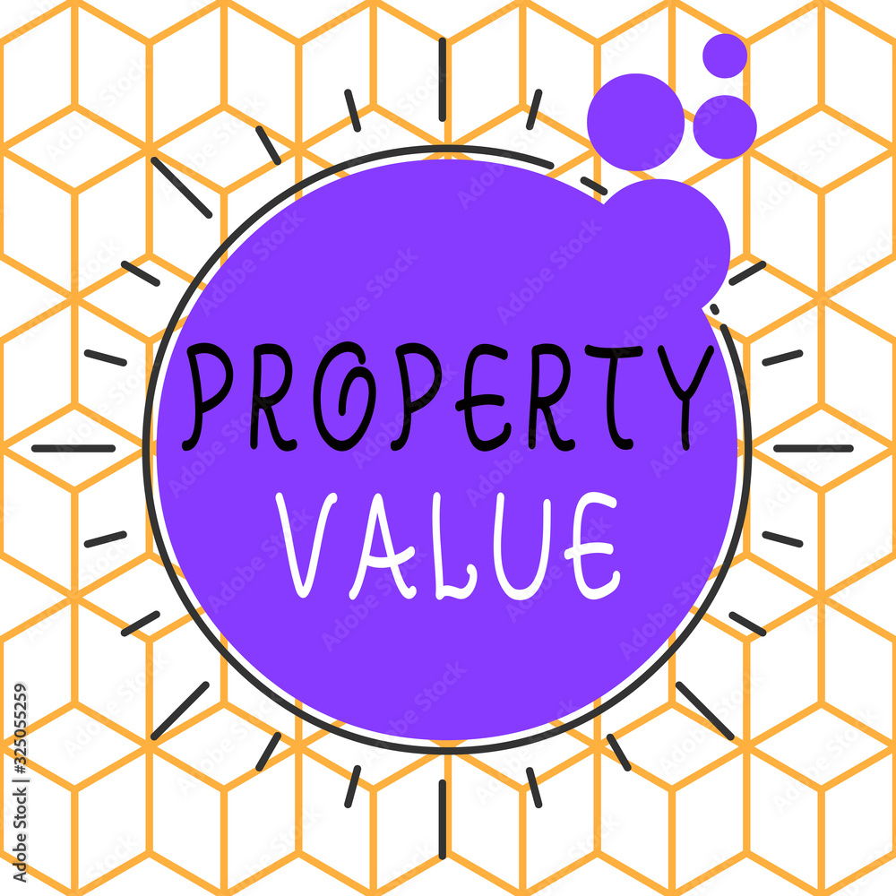Poster conceptual hand writing showing property value. concept meaning refers to the fair market value of a