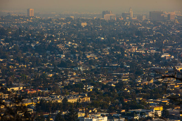High view from Los Angeles city in California, United States.