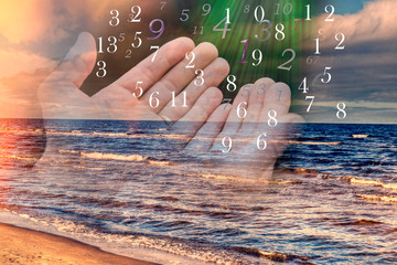 Figures fly out of hands and the sea