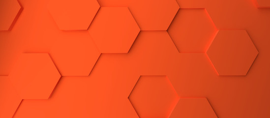 Abstract modern orange honeycomb background