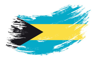 Bahamas flag grunge brush background. Vector illustration.