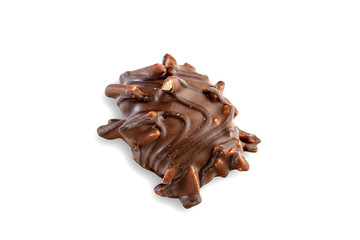 Delicious chocolate candy isolated on white background.