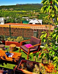 chairs and table in the garden near Barcelona