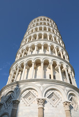 Pisa, PI, Italy - August 21, 2019:  Leaning Tower with natural d