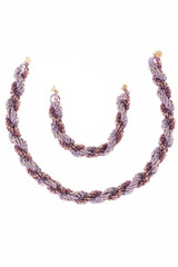 beaded necklace. decoration with your own hands. jewelry beads. beautiful clasp on the decoration