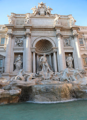 Rome, RM, Italy - March 3, 2019: Famous fountain called Fontana