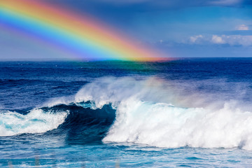 Fototapeta premium Arc-en-ciel en mer