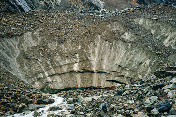 Chalaadi glacier close in Svaneti region, Georgia, Caucasus..