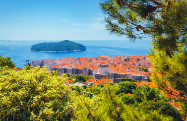 Splendid view at famous city of Dubrovnik. Croatia, South Dalmatia, Europe.
