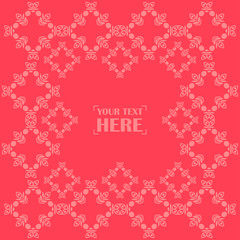 Greeting card with decorative flowers. Space for text. Vector illustration for web design or print.