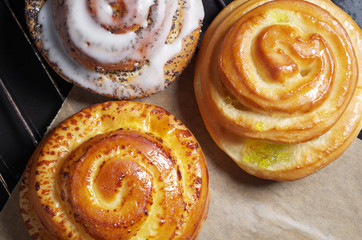 Tasty pastries close up