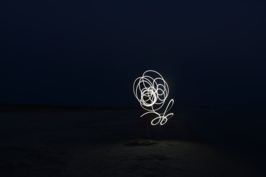 Long exposure painting with light - Powered by Adobe