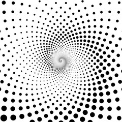 Spiral dots backdrop. Halftone shapes, abstract logo emblem or design element for any project