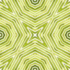 Green Geometric Watercolor. Decent Seamless Patter