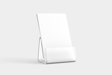 Desk Calendar With Transparent Plastic Stand 3D Rendered White Blank Mockup