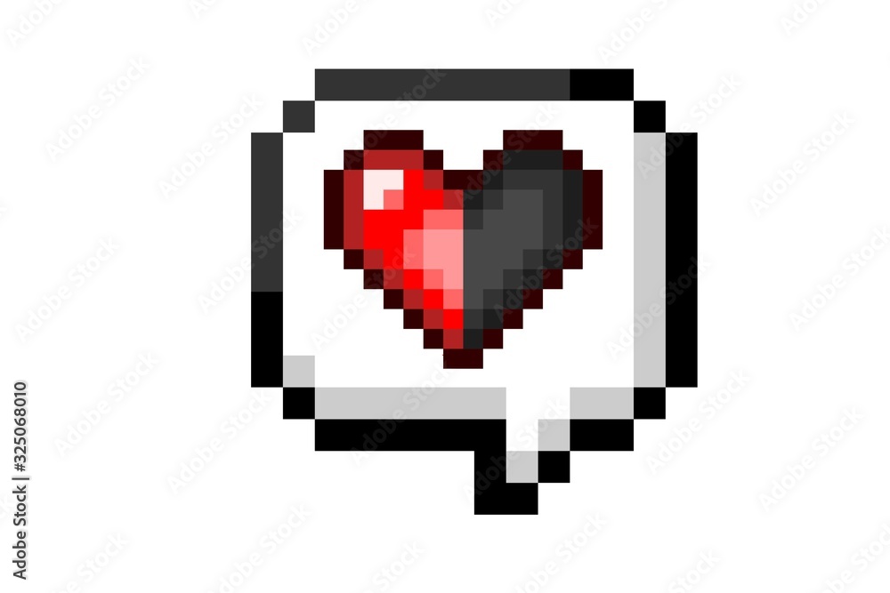 Poster 8-bit valentine day isolated on white.