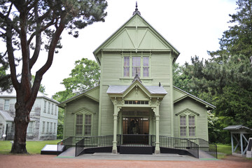 北海道大学植物園の博物館本館正面