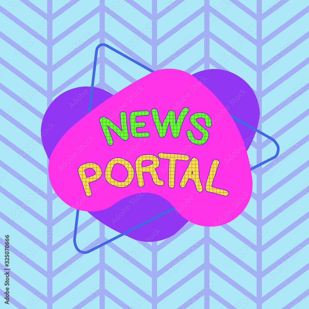 Poster text sign showing news portal. business photo text designed website that brings information from div