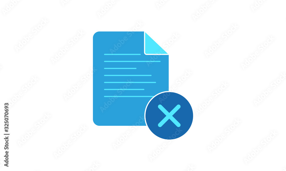 Poster document reject icon for declined submissions or applications