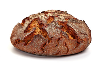 Freshly Baked Homemade Bread, isolated on white background