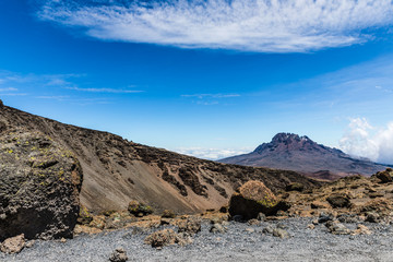 View from the Lemosho trail, the most scenic trail on mount Kilimanjaro, Tanzania