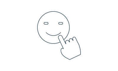 Click, face, rating, and smile icon for user feedback and interaction