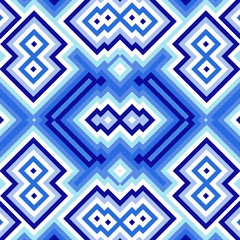 Modern bright geometric seamless pattern. Imposing blue colored infinite backdrop