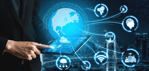 5G Communication Technology Wireless Internet Network for Global Business Growth, Social Media, Digital E-commerce and Entertainment Home Use.