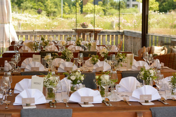 wedding table with flowers