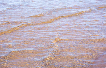 Fototapeta na wymiar Clear water of Baltic sea in spring and sand bottom, Gulf of Bothnia, Finland