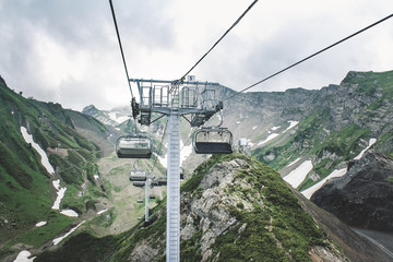 Cableway in the ski resort of Krasnaya Polyana