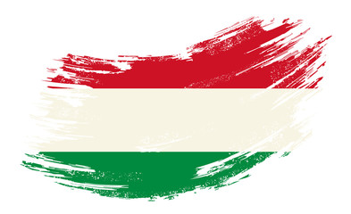 Hungarian flag grunge brush background. Vector illustration.