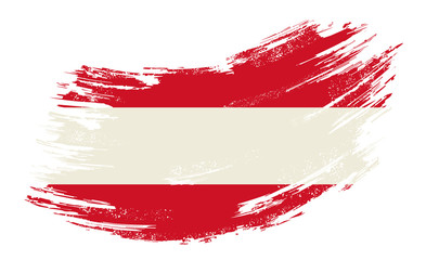 Austrian flag grunge brush background. Vector illustration.