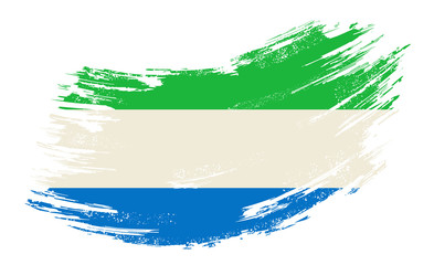 Sierra Leone flag grunge brush background. Vector illustration.